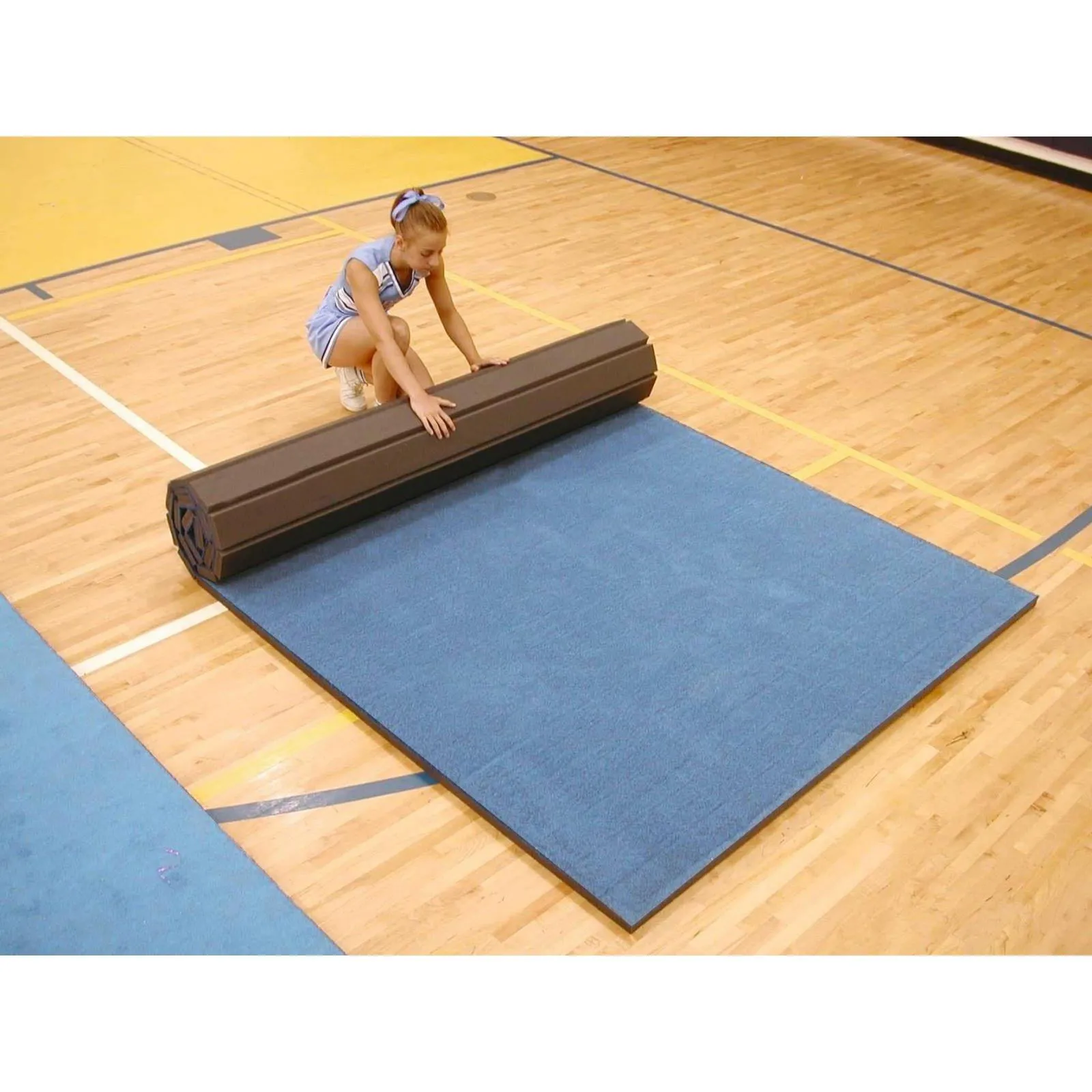 12 metre Cannons UK Rollaway Gymnastics Wrestling Martial Arts Mat Vinyl Top Blue or Black