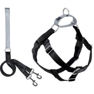 2 Hounds Design Freedom No-Pull Dog Harness With Leash Black