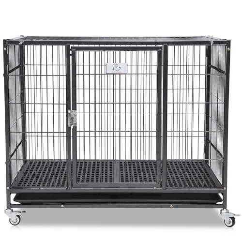 37 inch Stackable Open Top Heavy Duty Dog Crate Cage for Medium Dog