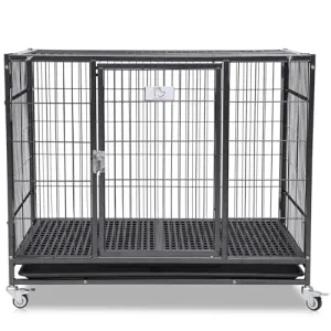 37 inch Stackable Open Top Heavy Duty Dog Crate Cage for Medium Dog