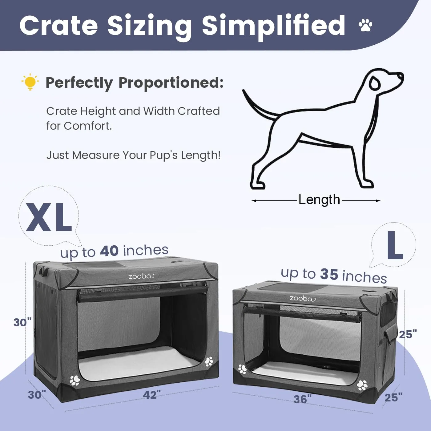 42" Portable Soft Dog Crate for Large Dogs - Collapsible Travel Kennel with Carry Bag, Foldable Cage with Durable Textilene Mesh Door