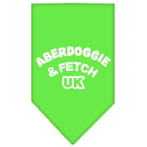 Aberdoggie UK Screen Print Bandana Lime Green Large