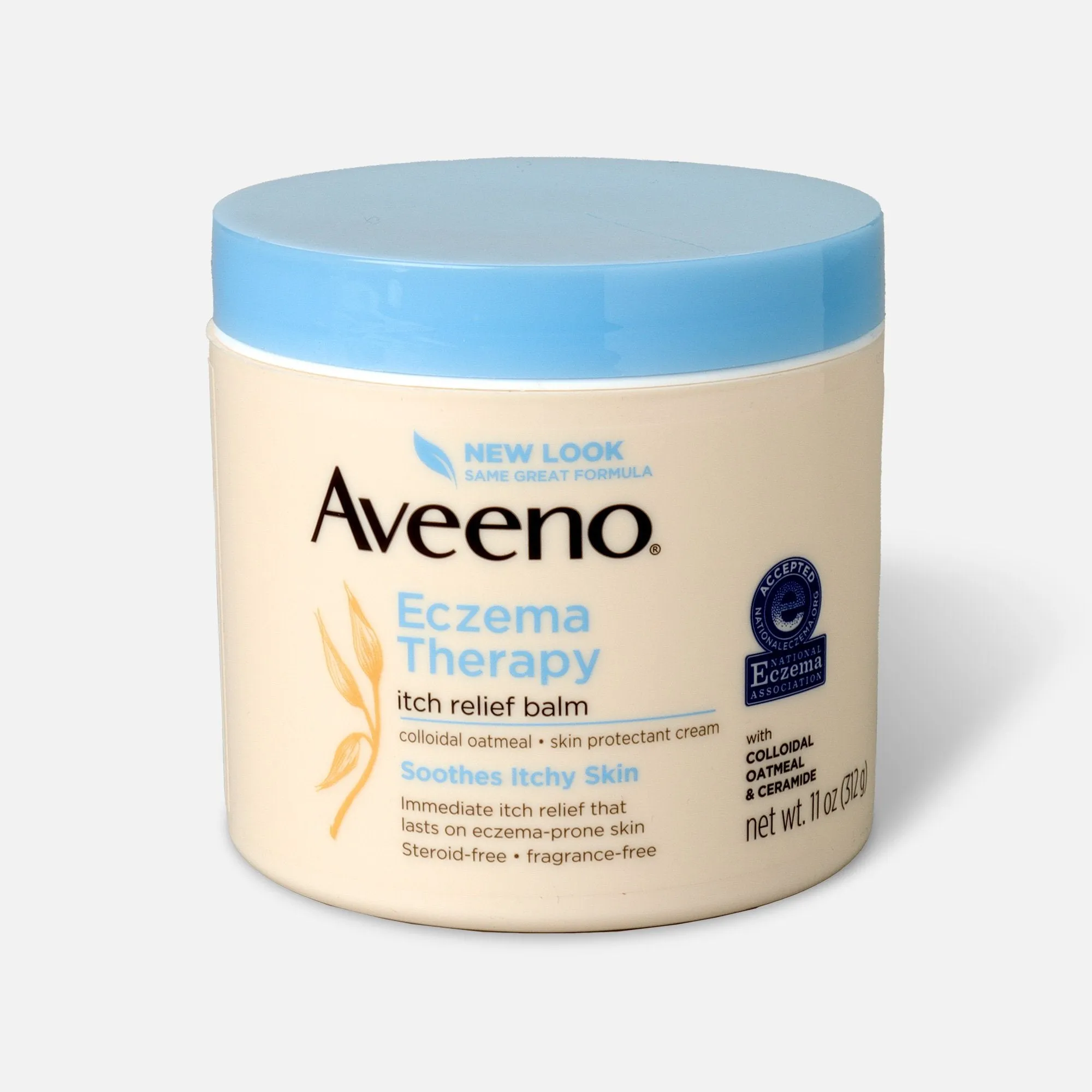 Aveeno Eczema Therapy Itch Relief Balm with Colloidal Oatmeal & Ceramide for Dry Itchy Skin, Non-Greasy, Steroid-, Fragrance- & Paraben-Free Moisturizing Skin Protectant Cream, 11 oz