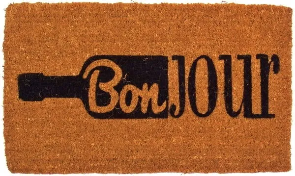 Bonjour Wine Vinyl Coir Doormat