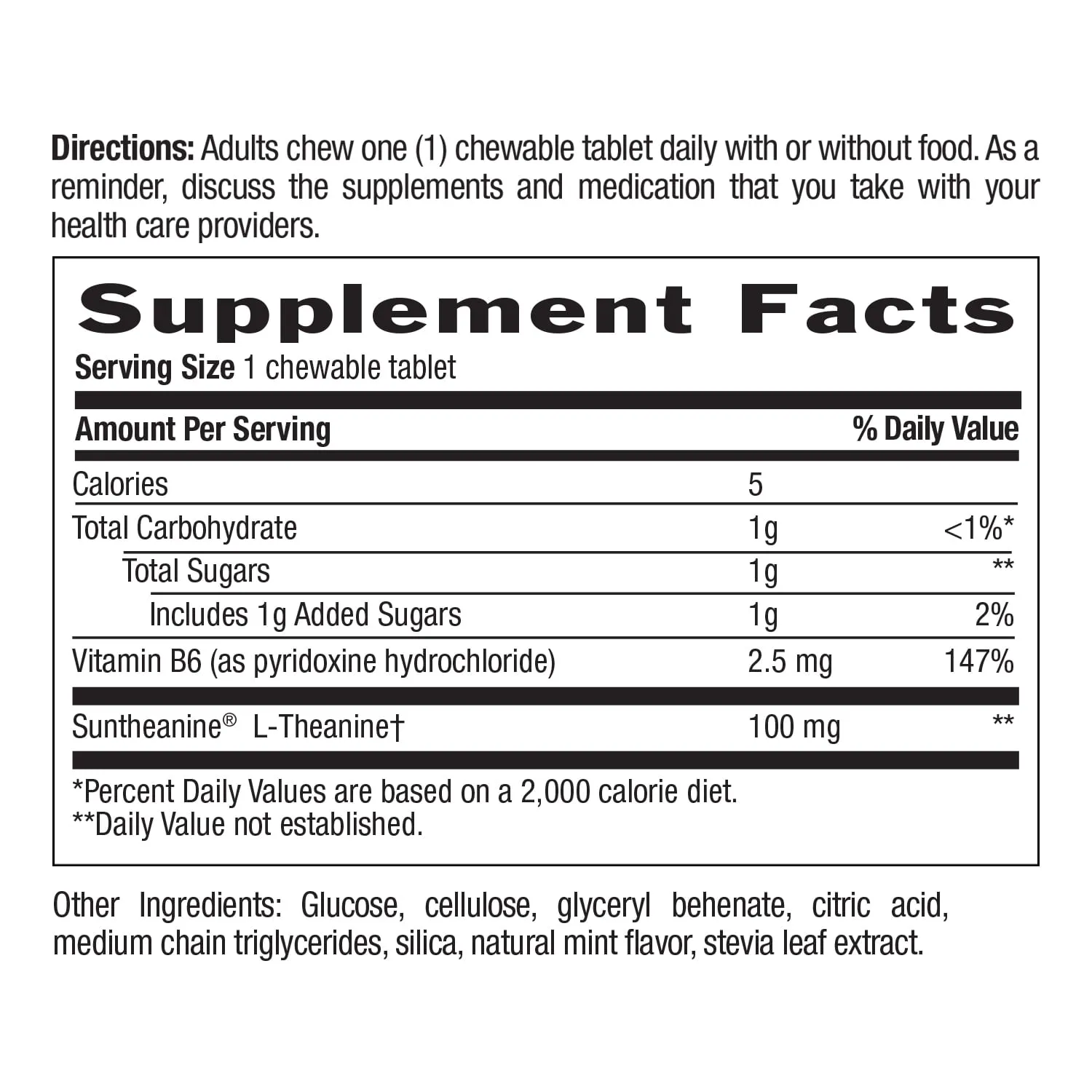 Country Life L-Theanine 100mg Chewables Mint 60ct