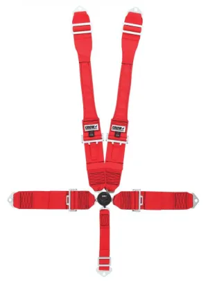 Crow 5-Way 3" Kam Lock w/ Dog Bone Harness & Black Hardware - Red