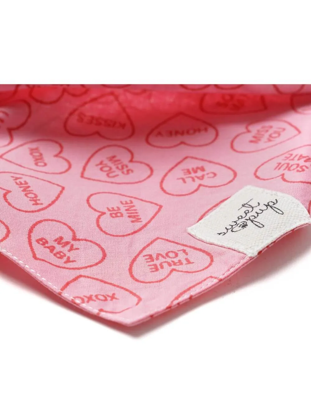 Dog Bandana - Real Love Pink Candy Heart