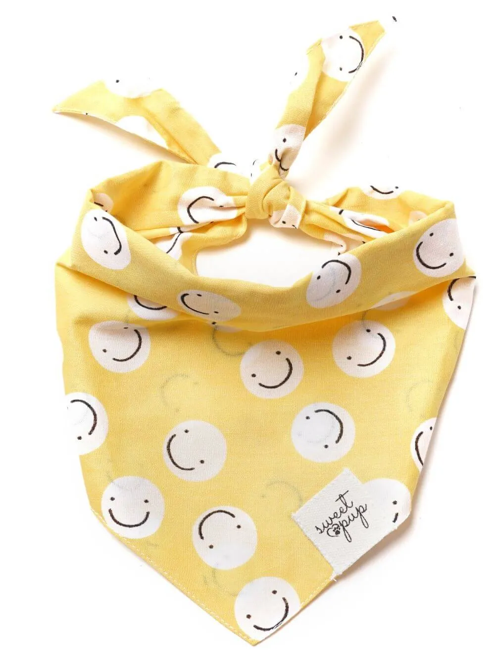 Dog Bandana - Smile Face Friends Yellow