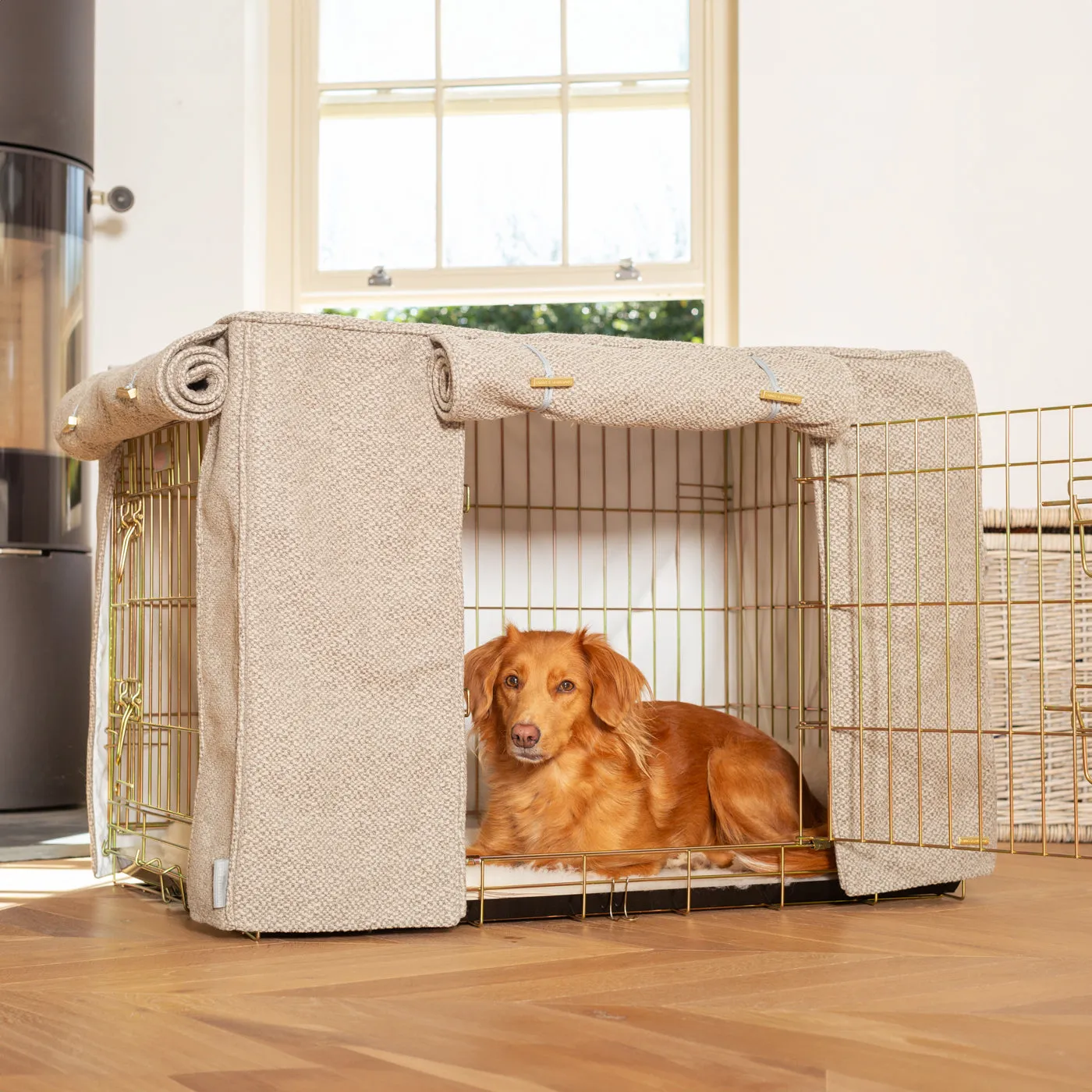 Dog Crate Cover In Essentials Herdwick Pebble by Lords & Labradors