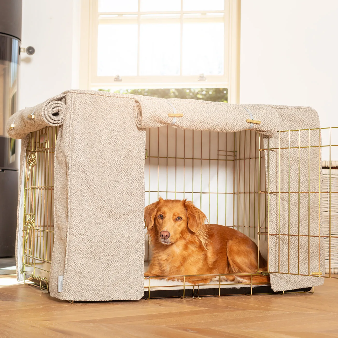 Dog Crate Cover In Essentials Herdwick Pebble by Lords & Labradors