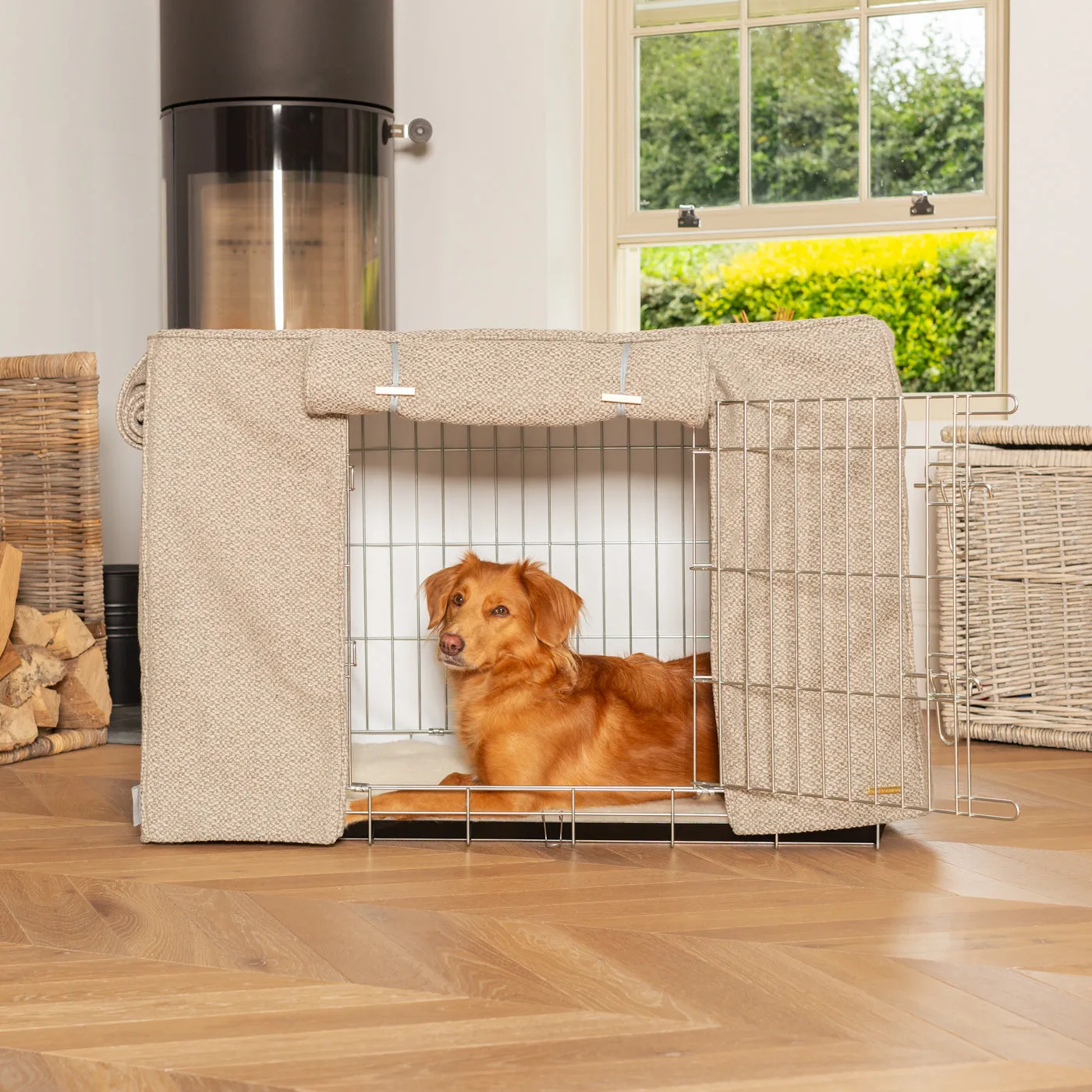 Dog Crate Cover In Essentials Herdwick Pebble by Lords & Labradors