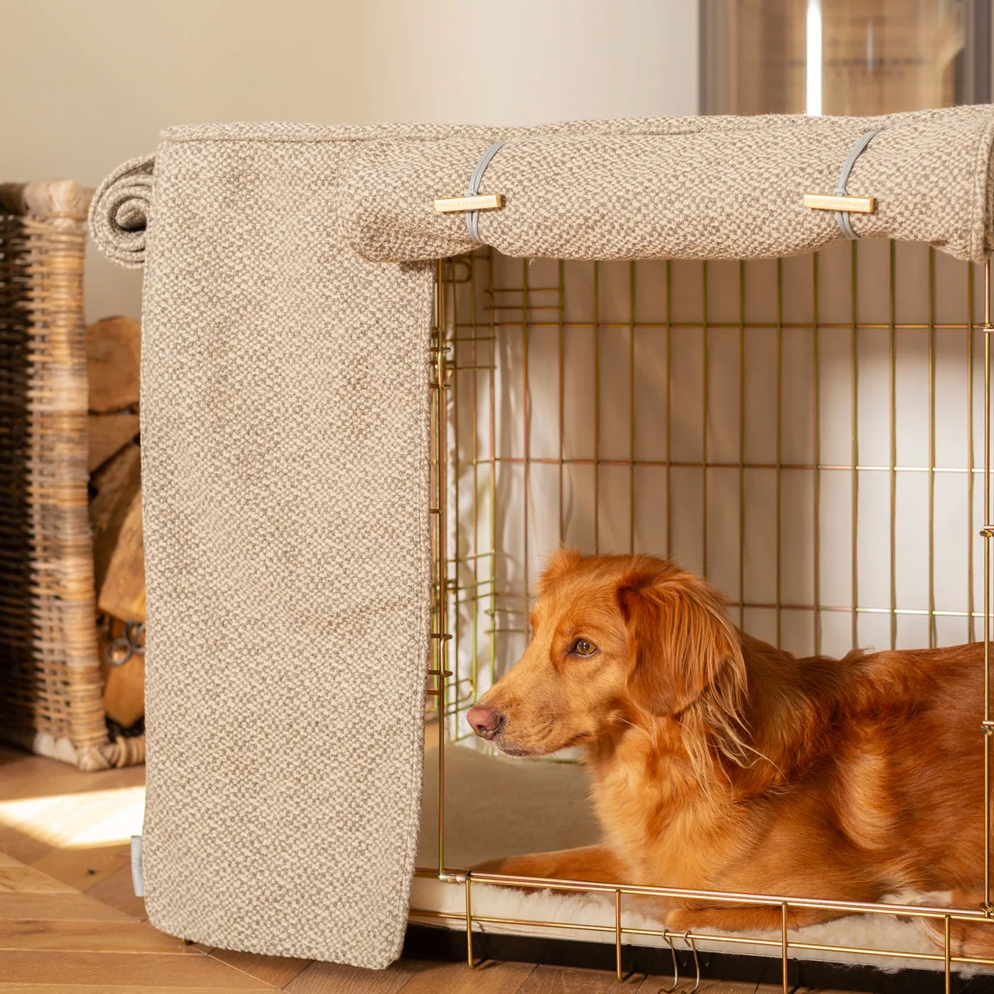 Dog Crate Cover In Essentials Herdwick Pebble by Lords & Labradors