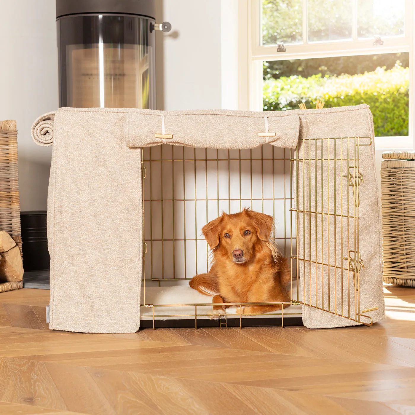 Dog Crate Cover In Essentials Herdwick Sandstone by Lords & Labradors