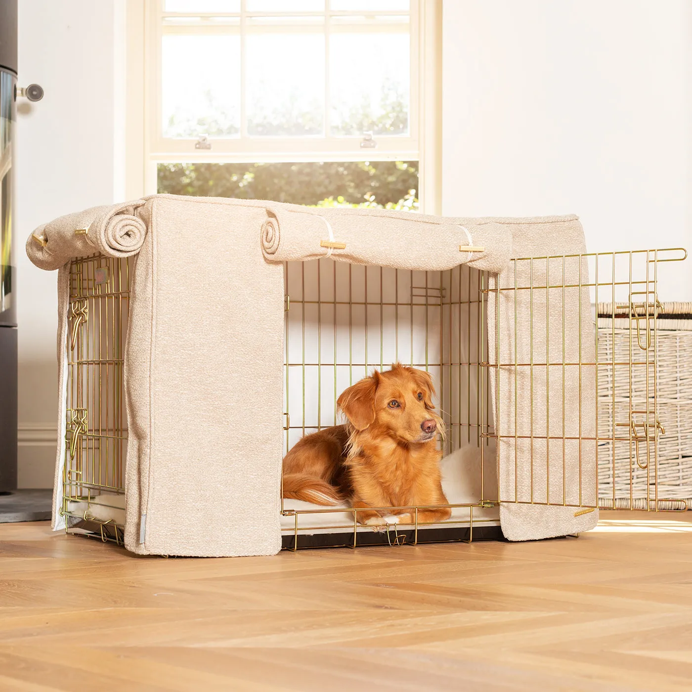 Dog Crate Cover In Essentials Herdwick Sandstone by Lords & Labradors