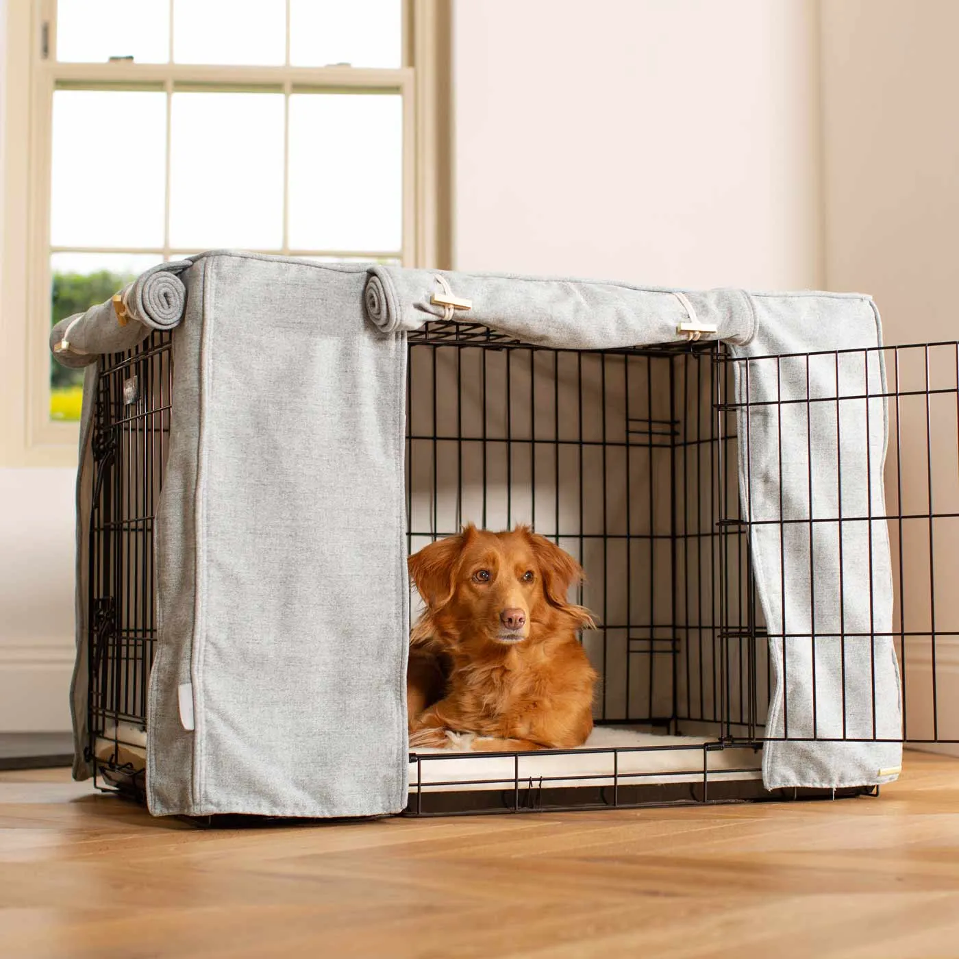 Dog Crate Cover In Inchmurrin Iceberg by Lords & Labradors