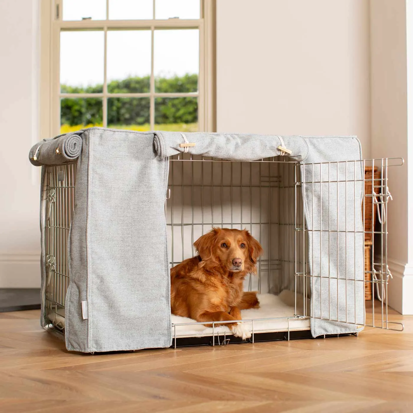 Dog Crate Cover In Inchmurrin Iceberg by Lords & Labradors