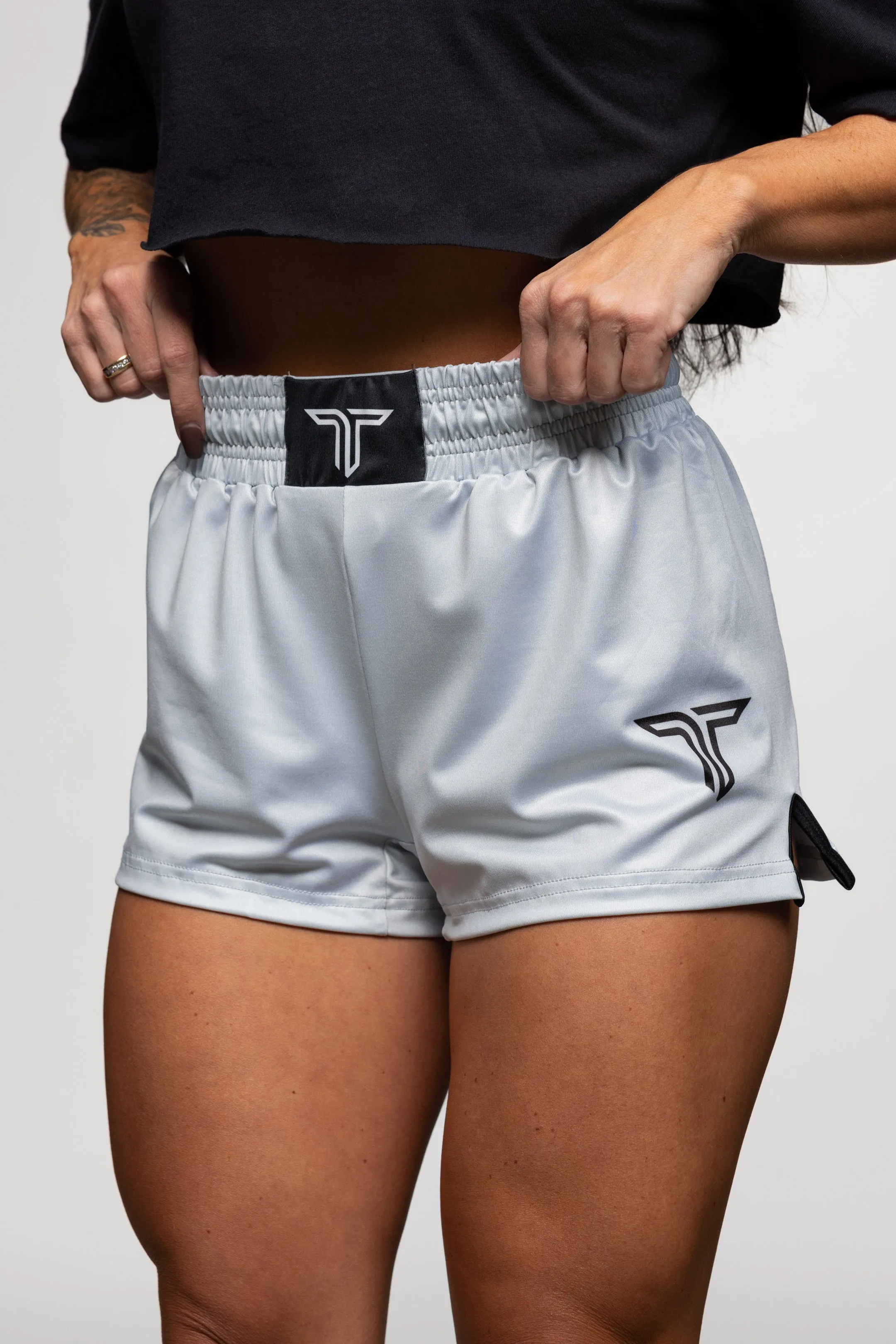 Essential Women's Fight Shorts (3" Inseam) - Silver