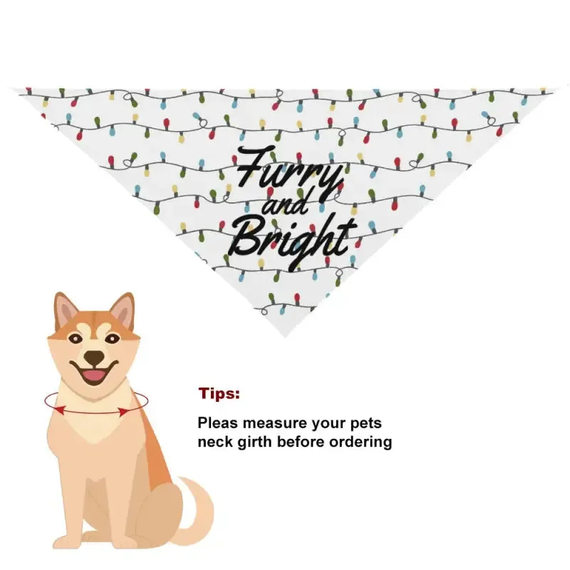 Furry and Bright Christmas Lights Dog Bandana for Festive Fun