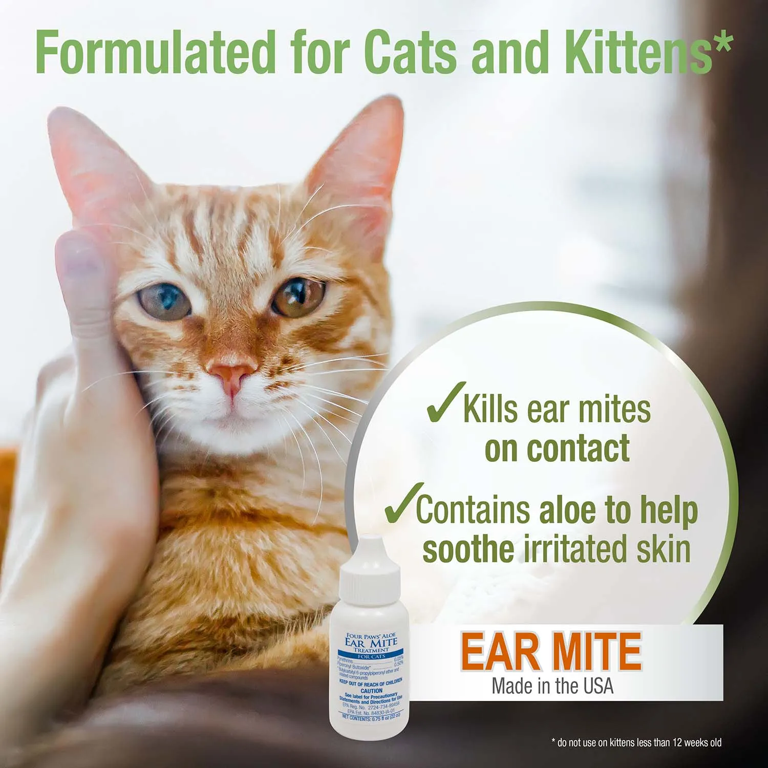 Healthy Promise Aloe Ear Mite Treatment For Cats, 0.75 oz