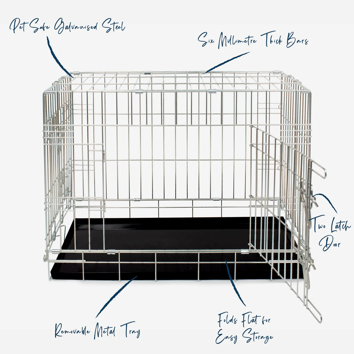 Heavy Duty Deluxe Dog Crate in Black by Lords & Labradors