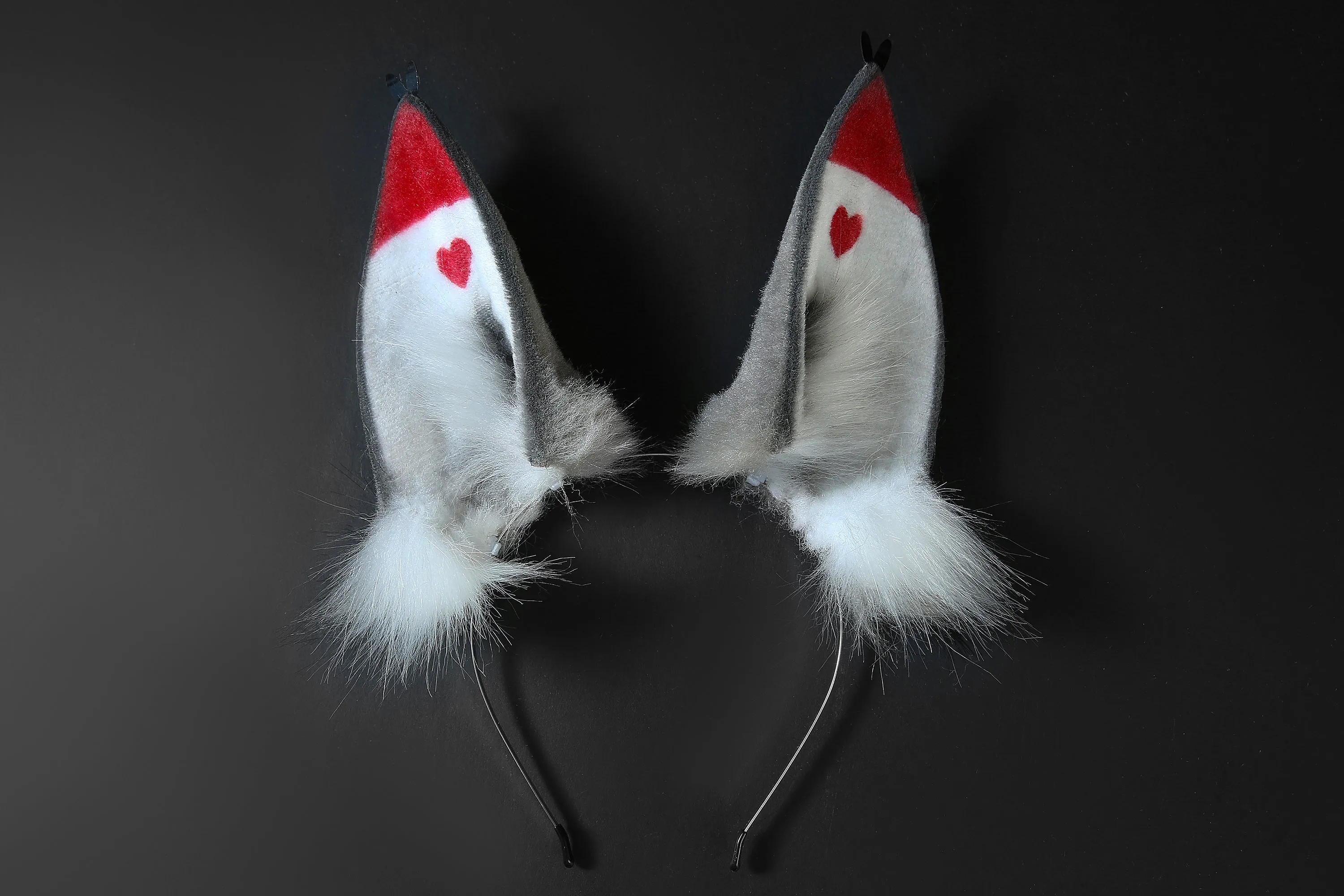 Husk Ears Husk tail Hazbin Hotel Cosplay Ears - Husk Tail Cosplay - Faux Fur Hazbin Hotel Husk Ears and Tail - Husker Ears and Tug Tail Gray