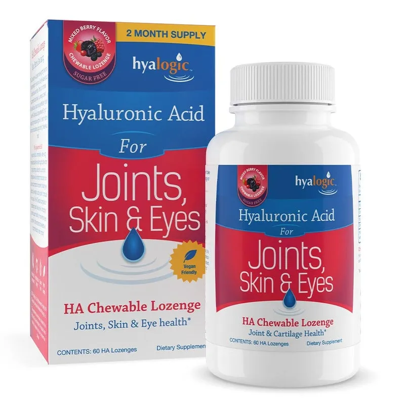 Hyalogic Hyaluronic Acid Chewable Lozenges For Joints, Skin & Eye 60's