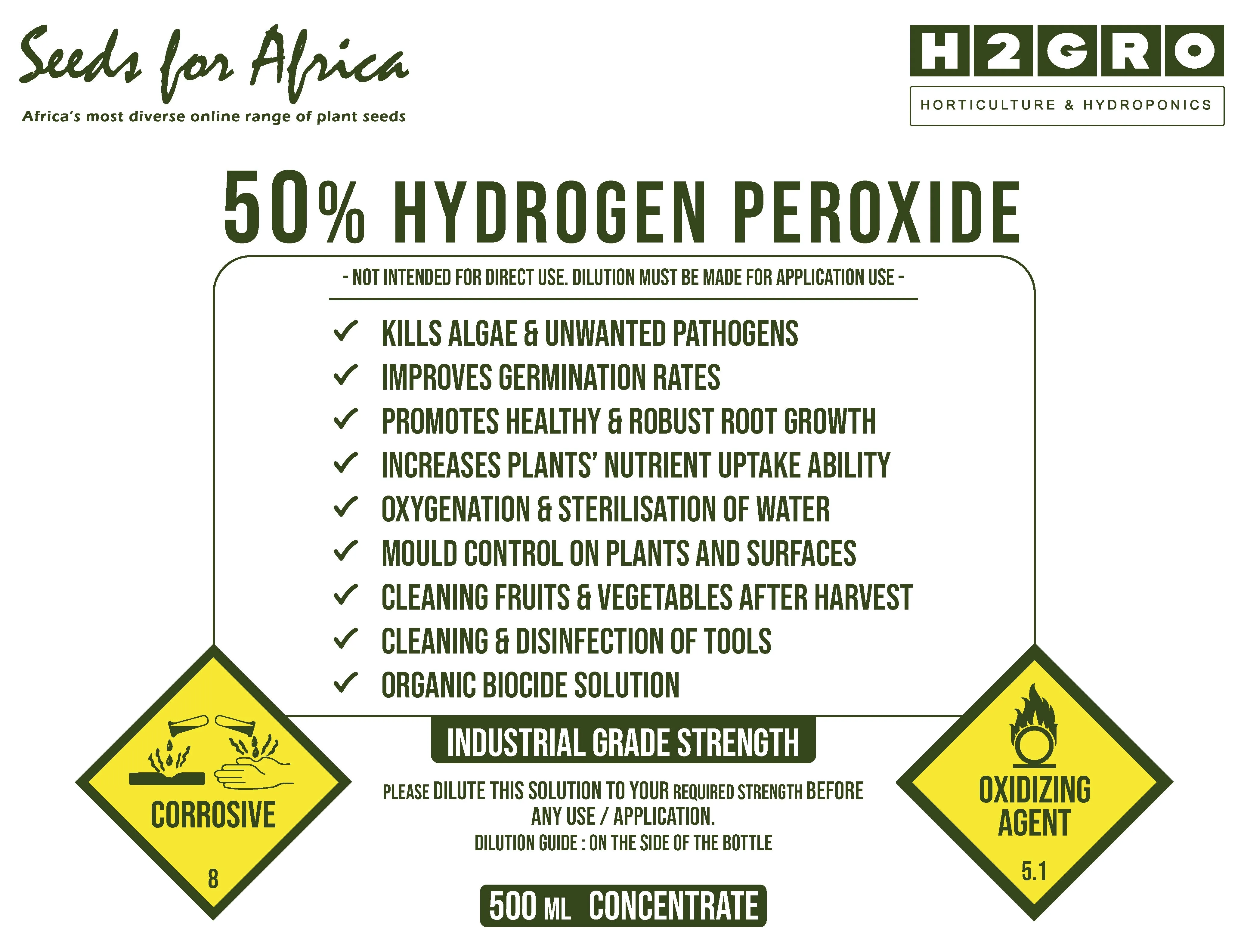 Hydrogen Peroxide 50% - Hydroponic Additives