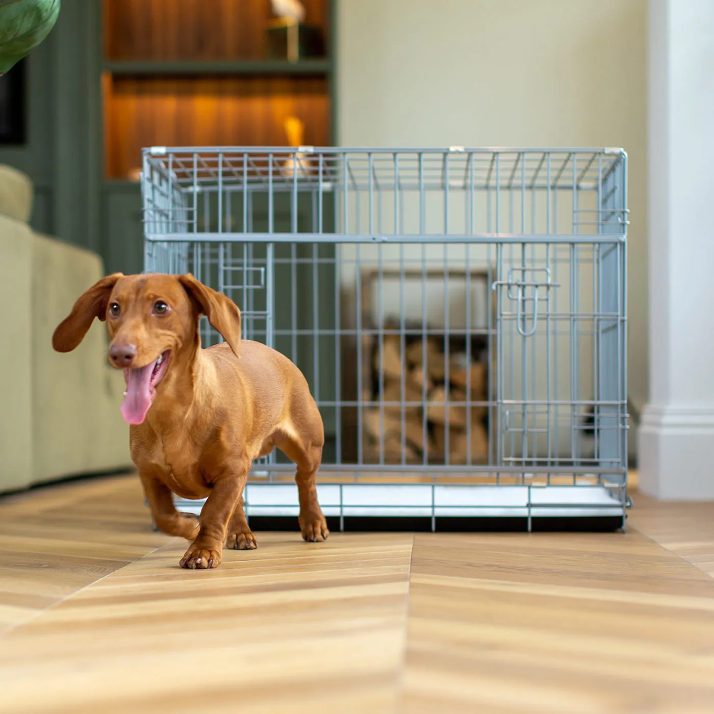 Imperfect Sliding Door Dog Crate in Grey by Lords & Labradors