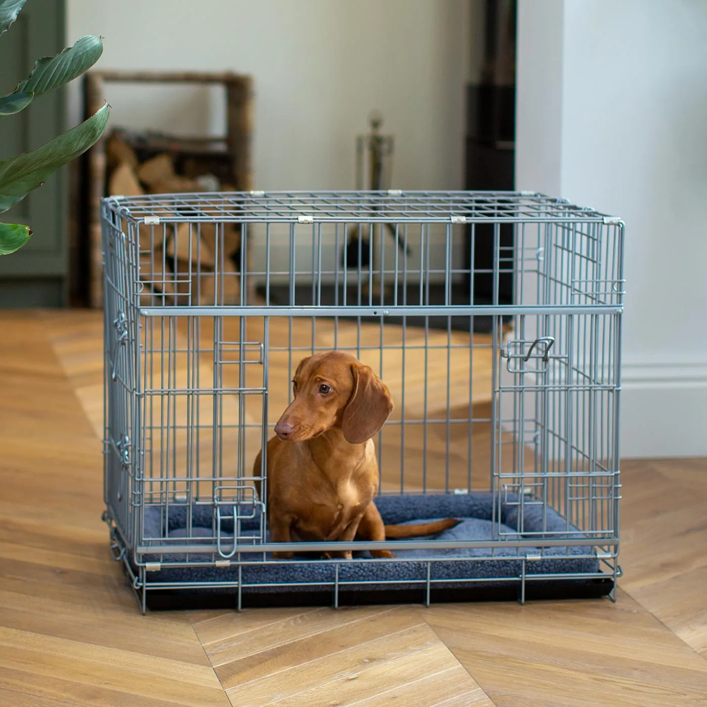 Imperfect Sliding Door Dog Crate in Grey by Lords & Labradors