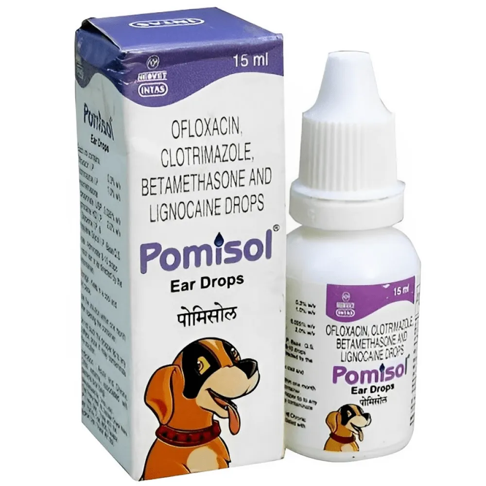 Intas Pomisol Ear Drops (15ml) and Virbac Epiotic Ear Cleanser for Dogs & Cats (100ml) Combo