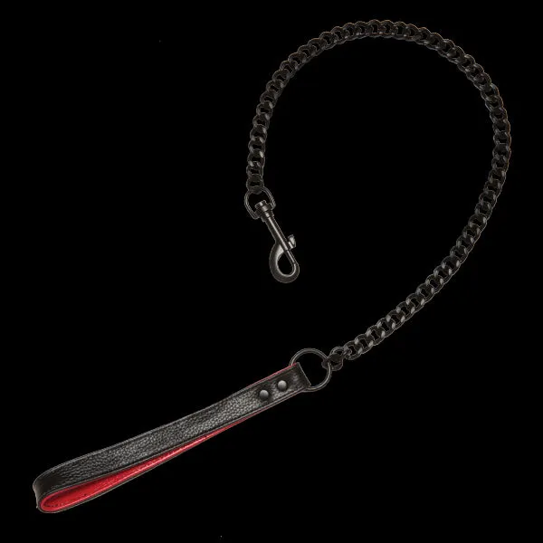 Kink Leather Handler's Leash BlackRed