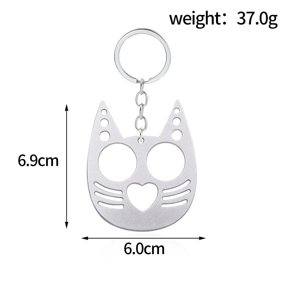 Kitty Cat Ears Self Defense Knuckles Keychain