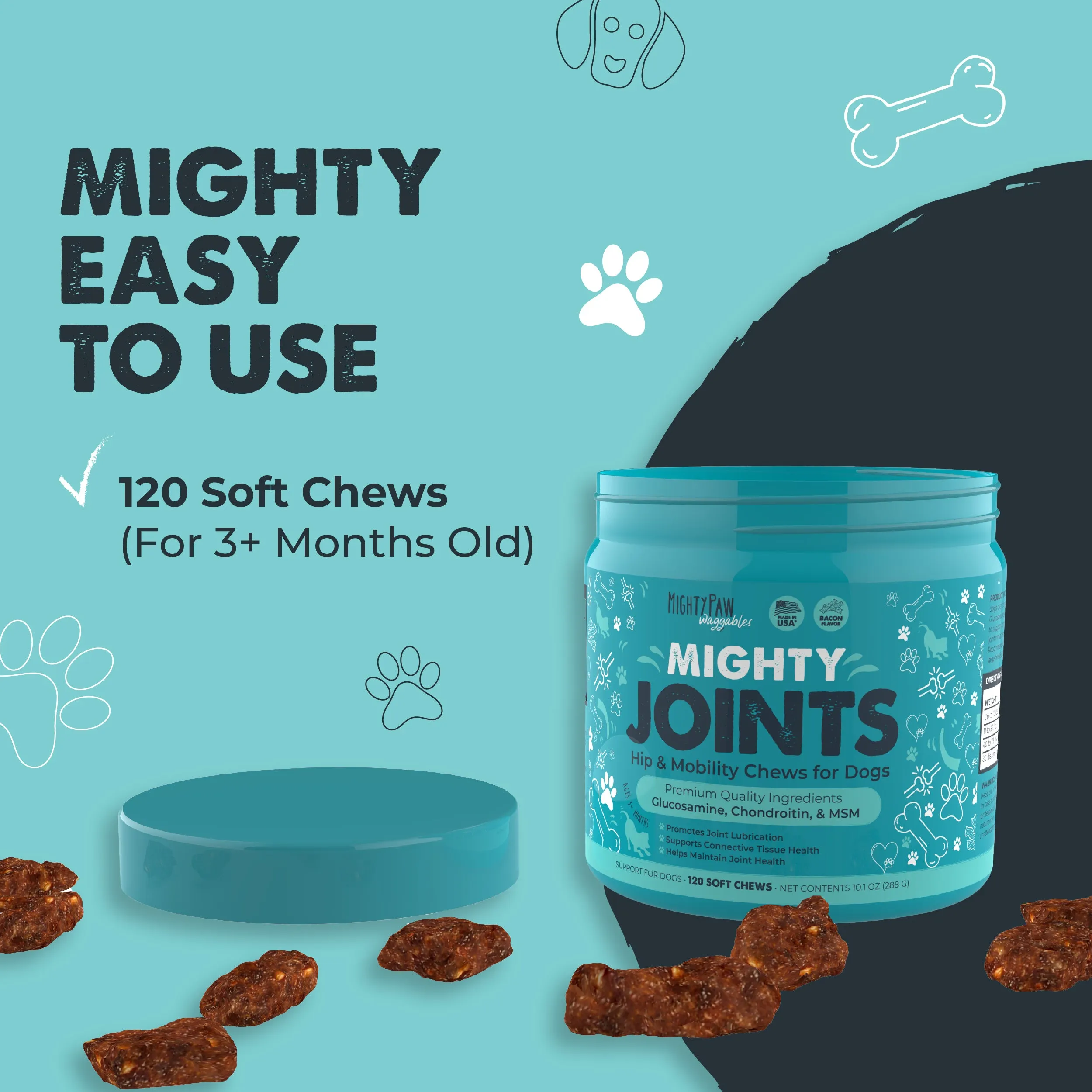 Mighty Joints Hip and Joint Supplement: Mobility Support for Dogs