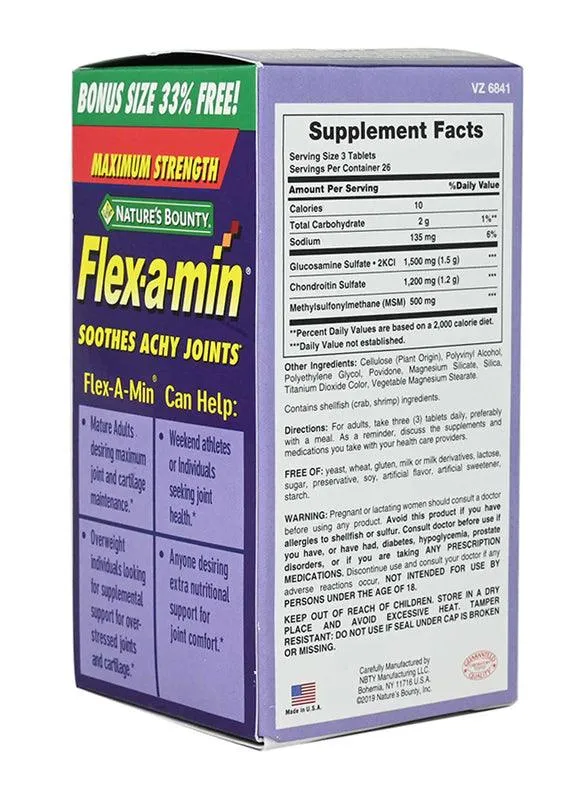 Nature'S Bounty Flex-a-min Dietary Supplements, 80 Tablets