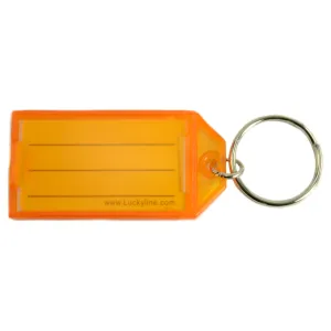 Orange Plastic Ring Key Tags with Splits (6 pcs.)