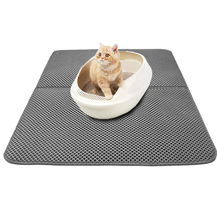 Pet Cat Waterproof Litter Mat Double Layer Litter Cat Bed Pads Trapping Pets Litter Box Mat Pet Product Bed For Cats Accessories