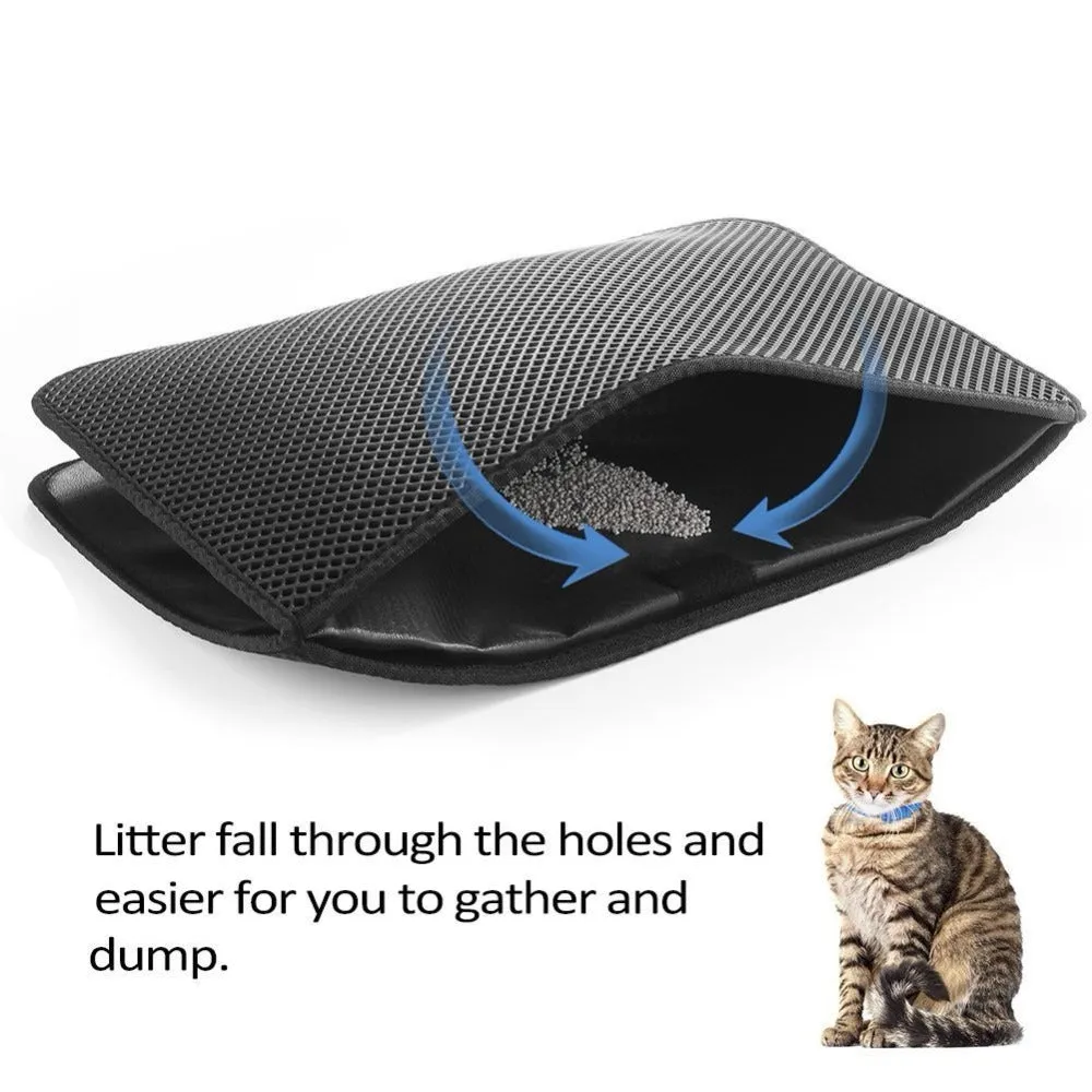 Pet Cat Waterproof Litter Mat Double Layer Litter Cat Bed Pads Trapping Pets Litter Box Mat Pet Product Bed For Cats Accessories