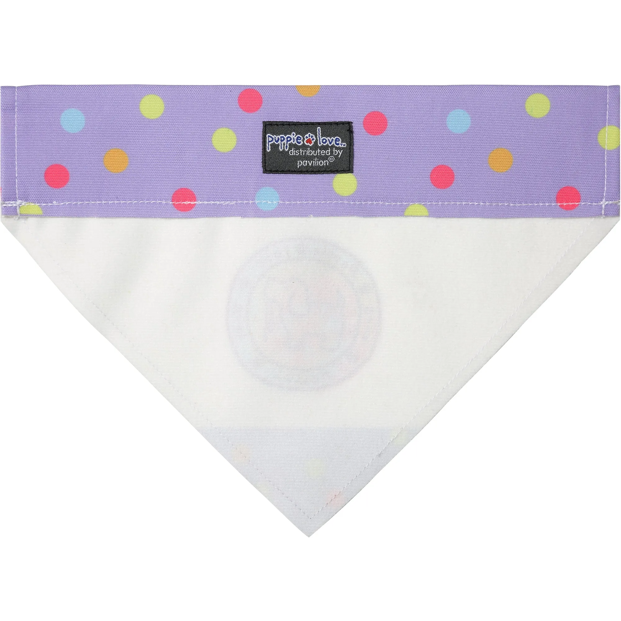 Pink Tie Dye Filled Logo 7" x 5" Canvas Slip on Pet Bandana