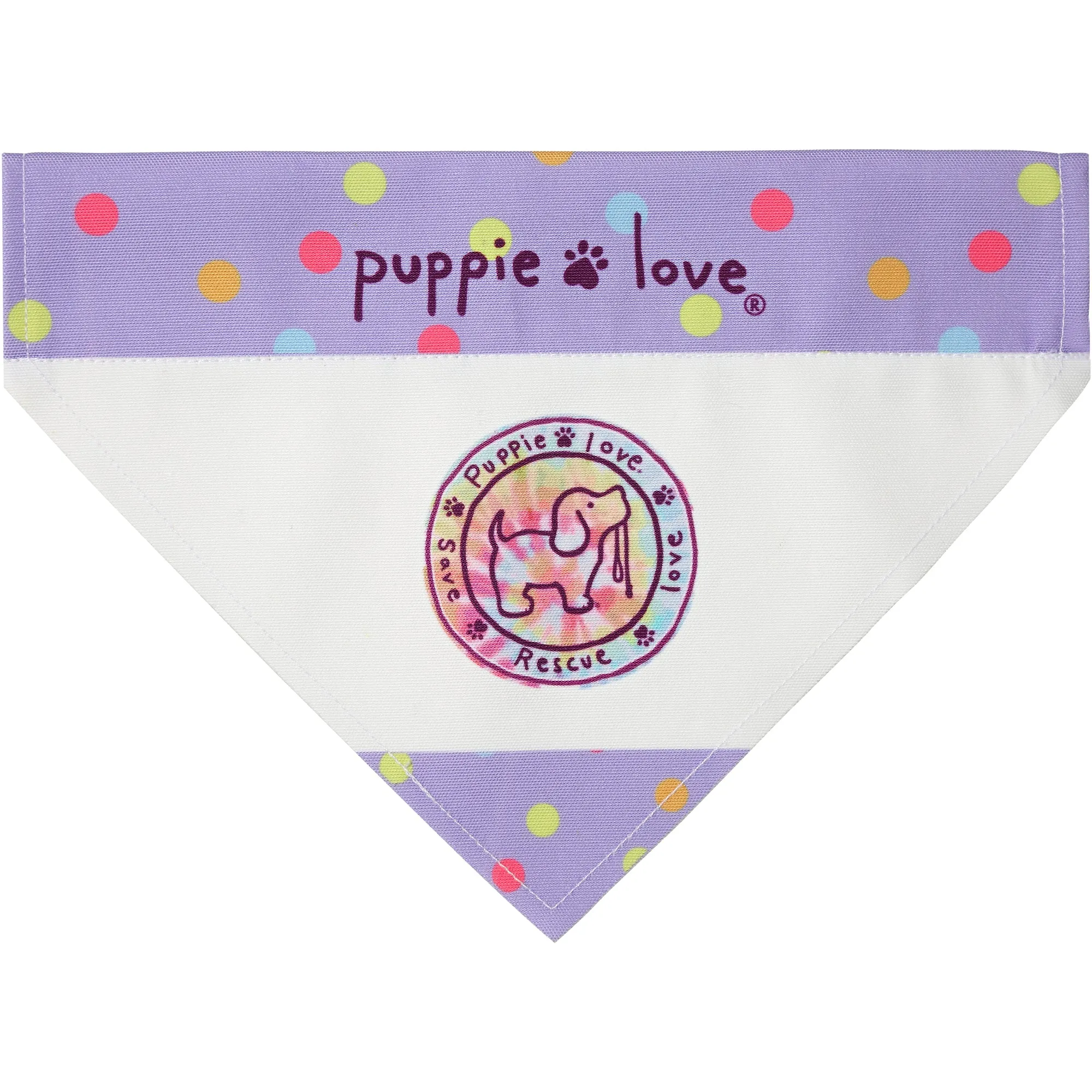 Pink Tie Dye Filled Logo 7" x 5" Canvas Slip on Pet Bandana