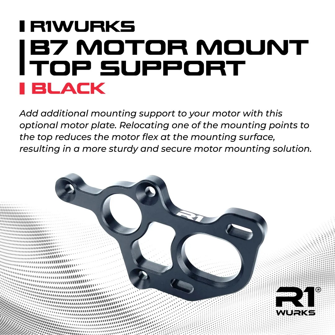 R1WURKS (B7 Series) Motor Mount, Top Support, Black