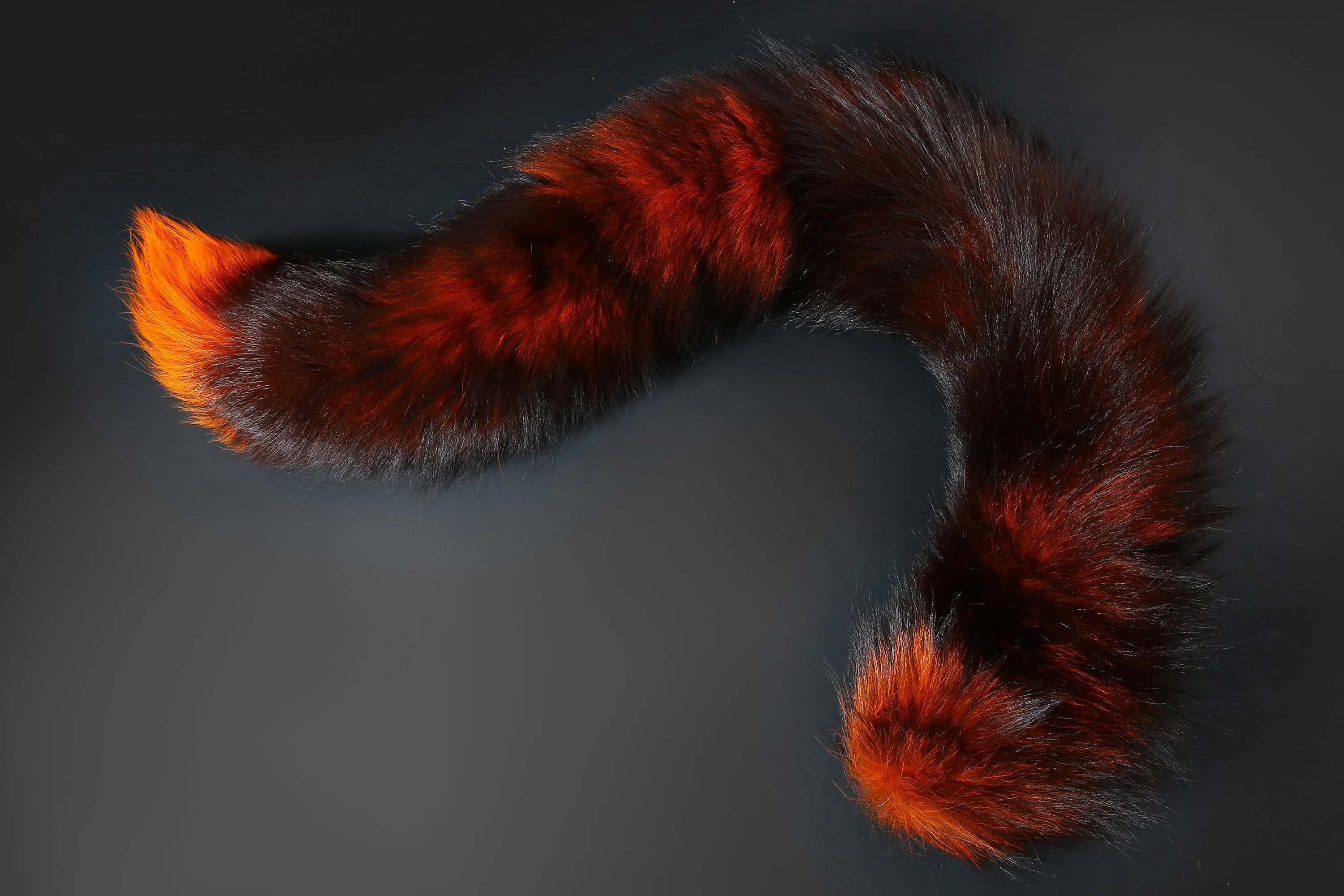 Real fur fox tail and ear