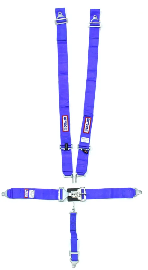 RJS 5-Point Harness - Individual Shoulder Harness - Wrap Around Mount Shoulder Harness - Lap Belt Bolt-In Mount - 2" Anti-Sub - Blue