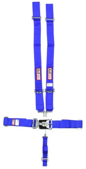 RJS 5-Point Harness System w/ 2" Anti-Sub Belt - Wrap Around - Blue