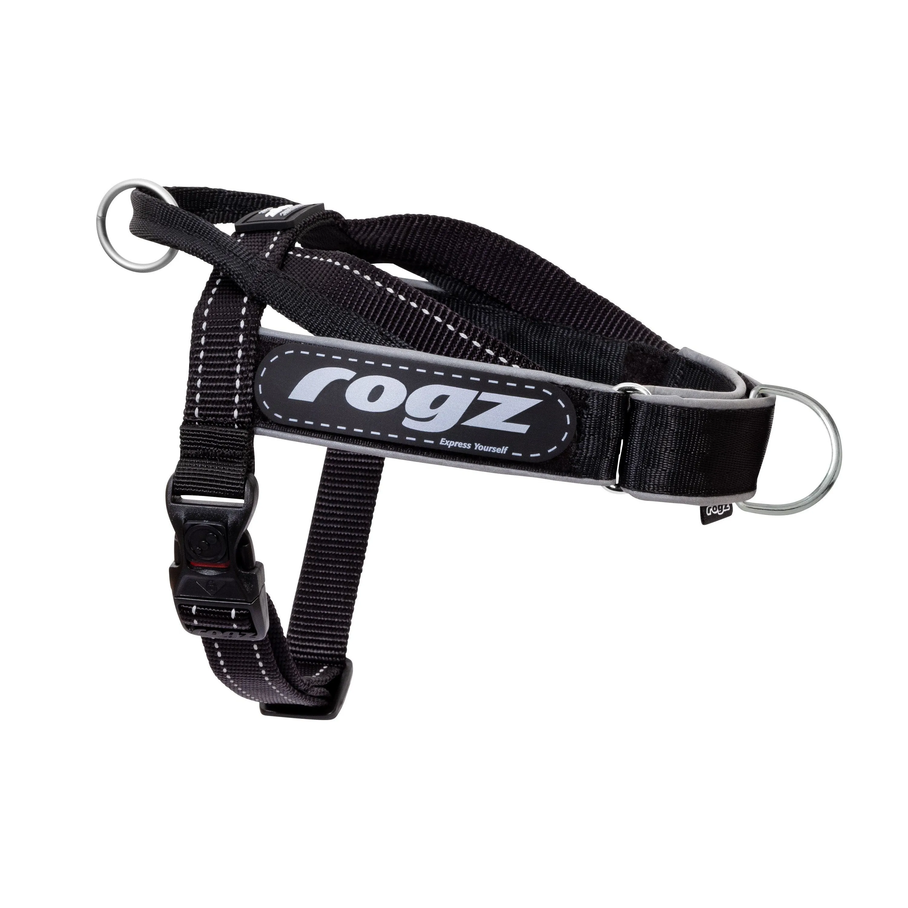 Rogz Utility LetzGo Personalised Harness Black Sml=^._.^=