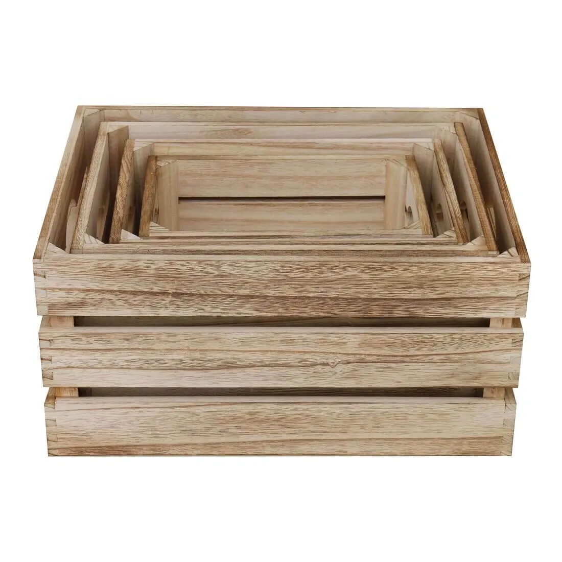 Set of 4 Nesting Wooden Storage Boxes Crafts Wedding Hampers