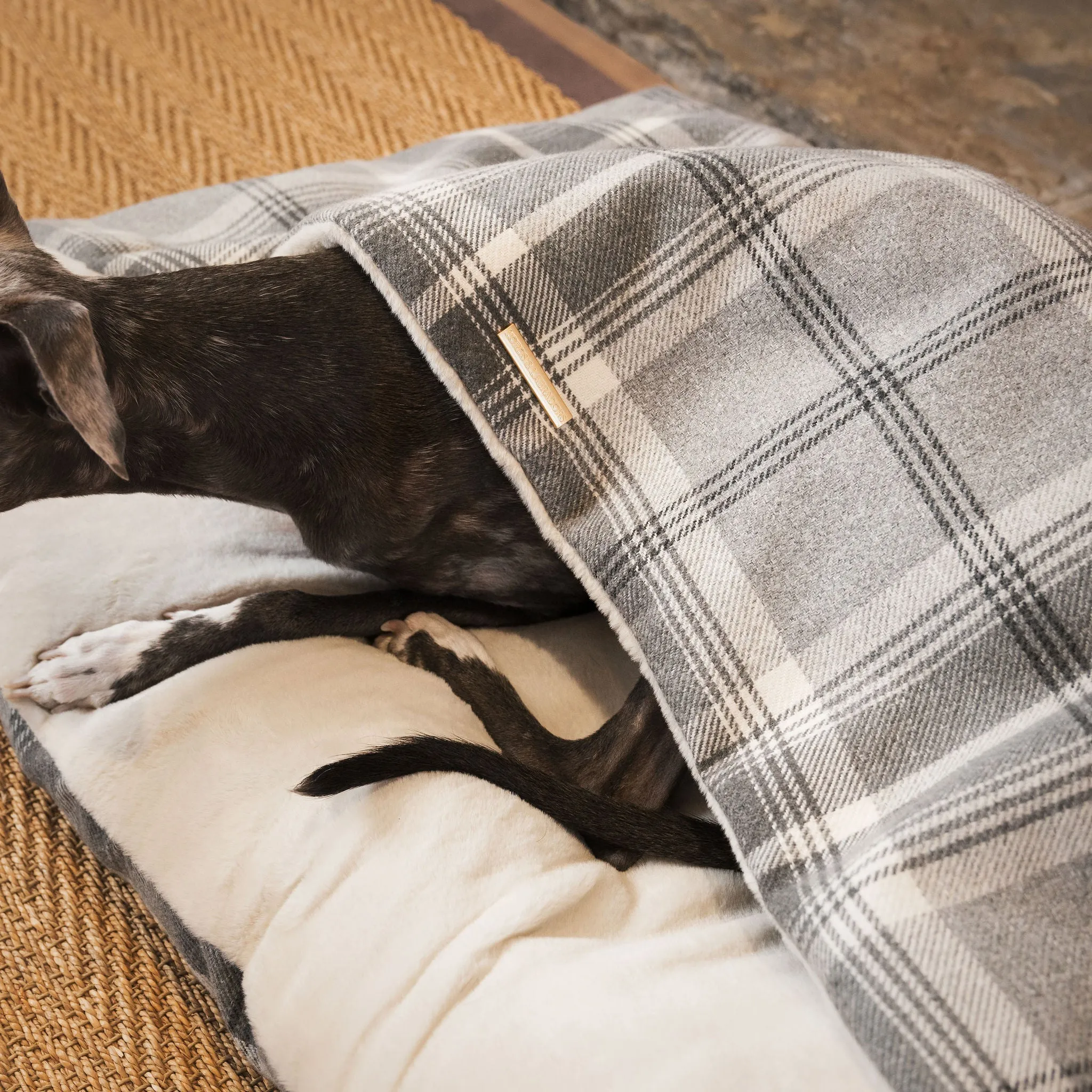 Sleepy Burrows Bed With Removable Cover in Balmoral Dove Grey Tweed by Lords & Labradors