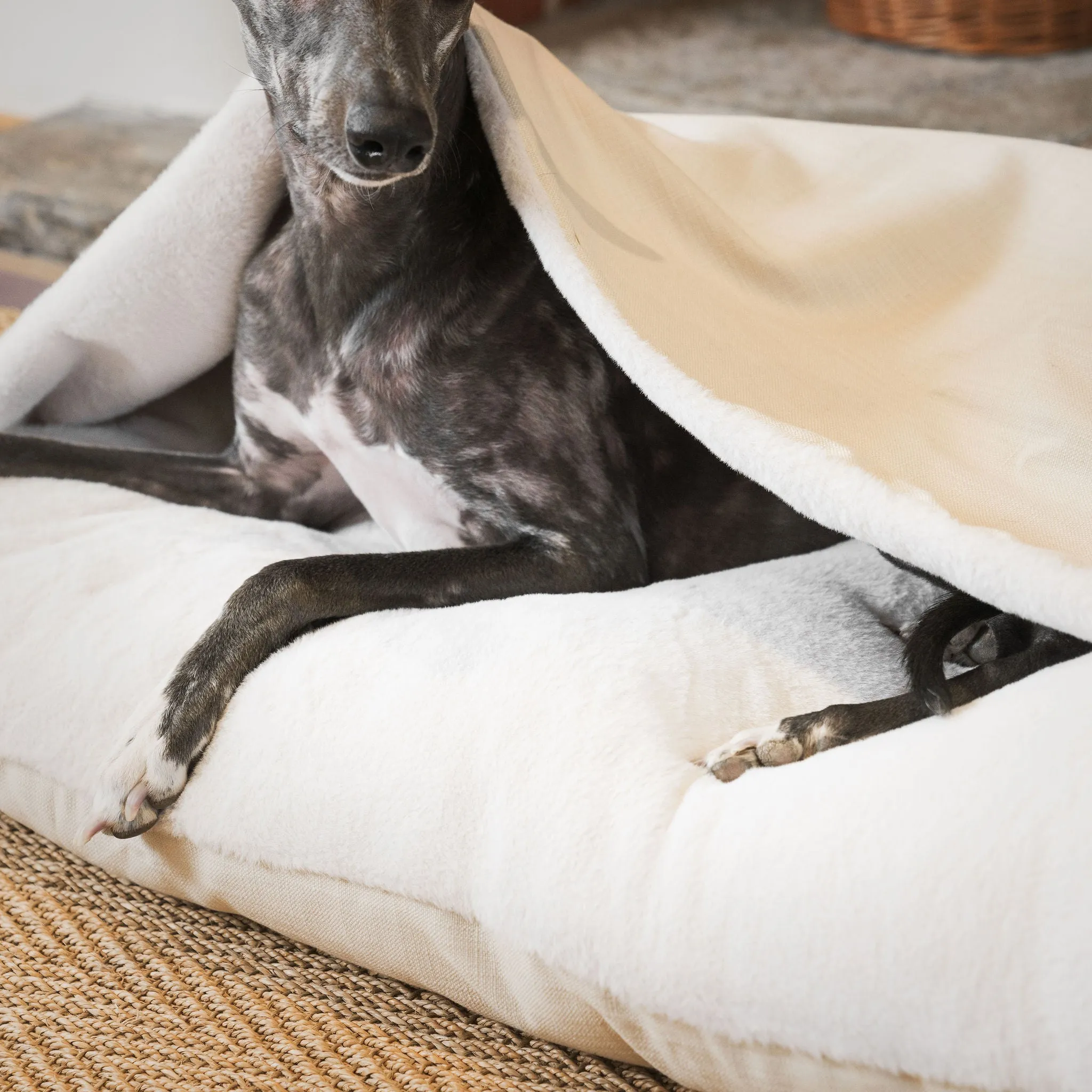 Sleepy Burrows Bed With Removable Cover in Savanna Bone by Lords & Labradors