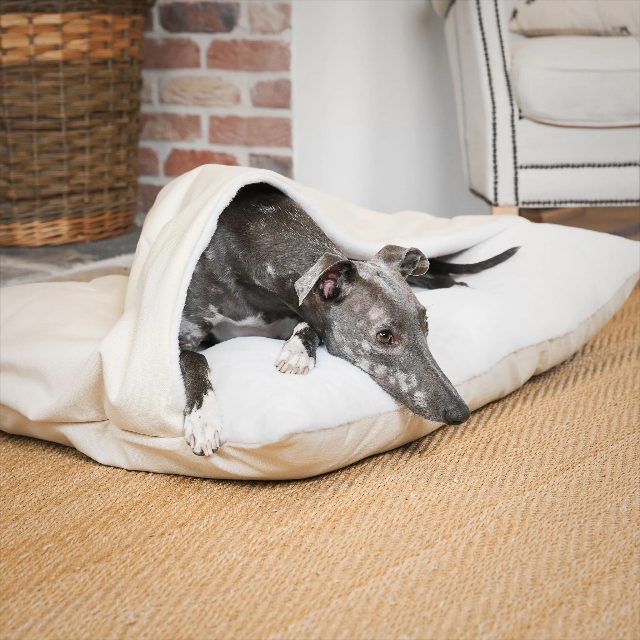 Sleepy Burrows Bed With Removable Cover in Savanna Bone by Lords & Labradors