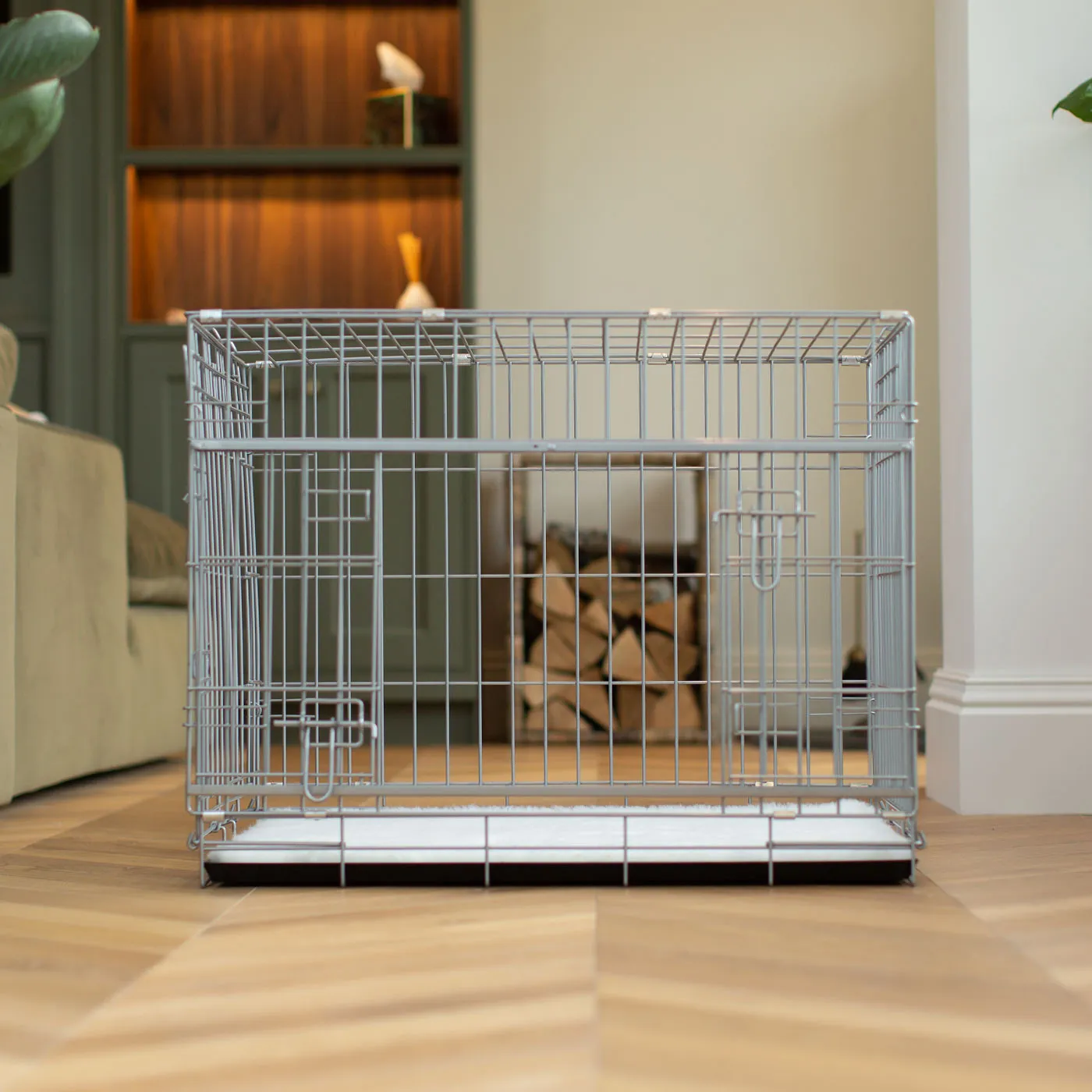 Sliding Door Dog Crate in Grey by Lords & Labradors