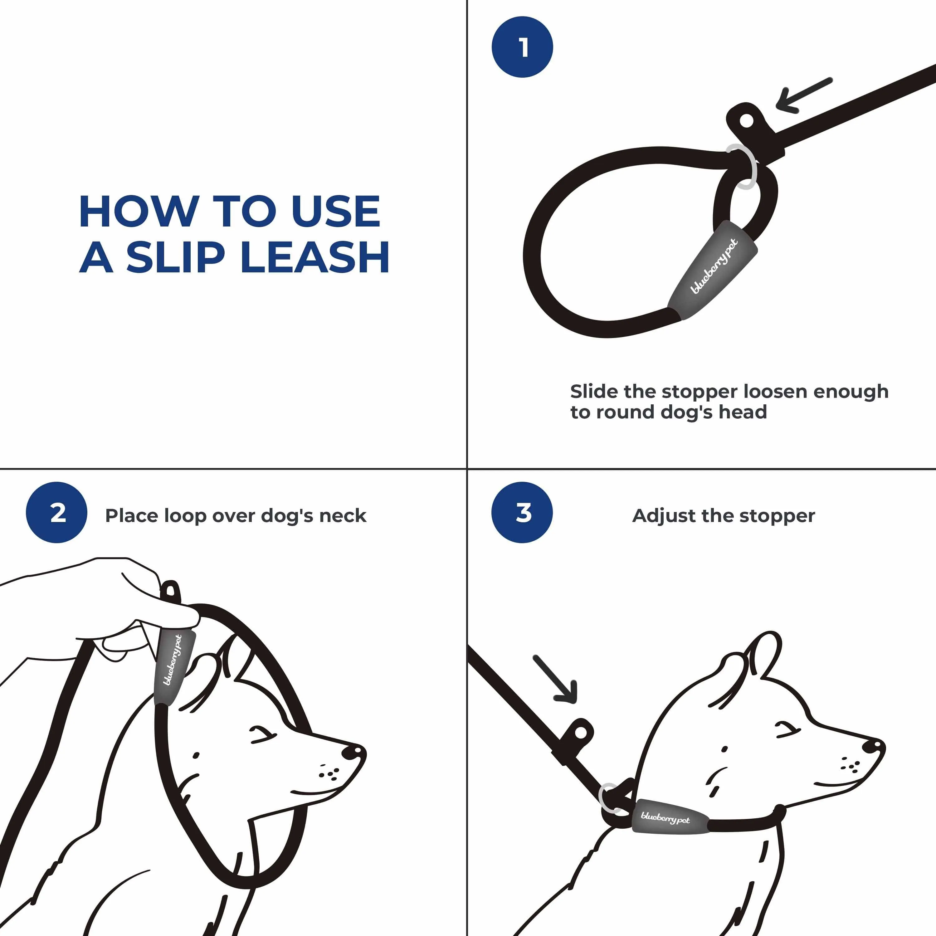 Slip Lead Rope Dog Leash, Slip Collar Training Lead with Neoprene Handle in Diagonal Striped, 6 ft